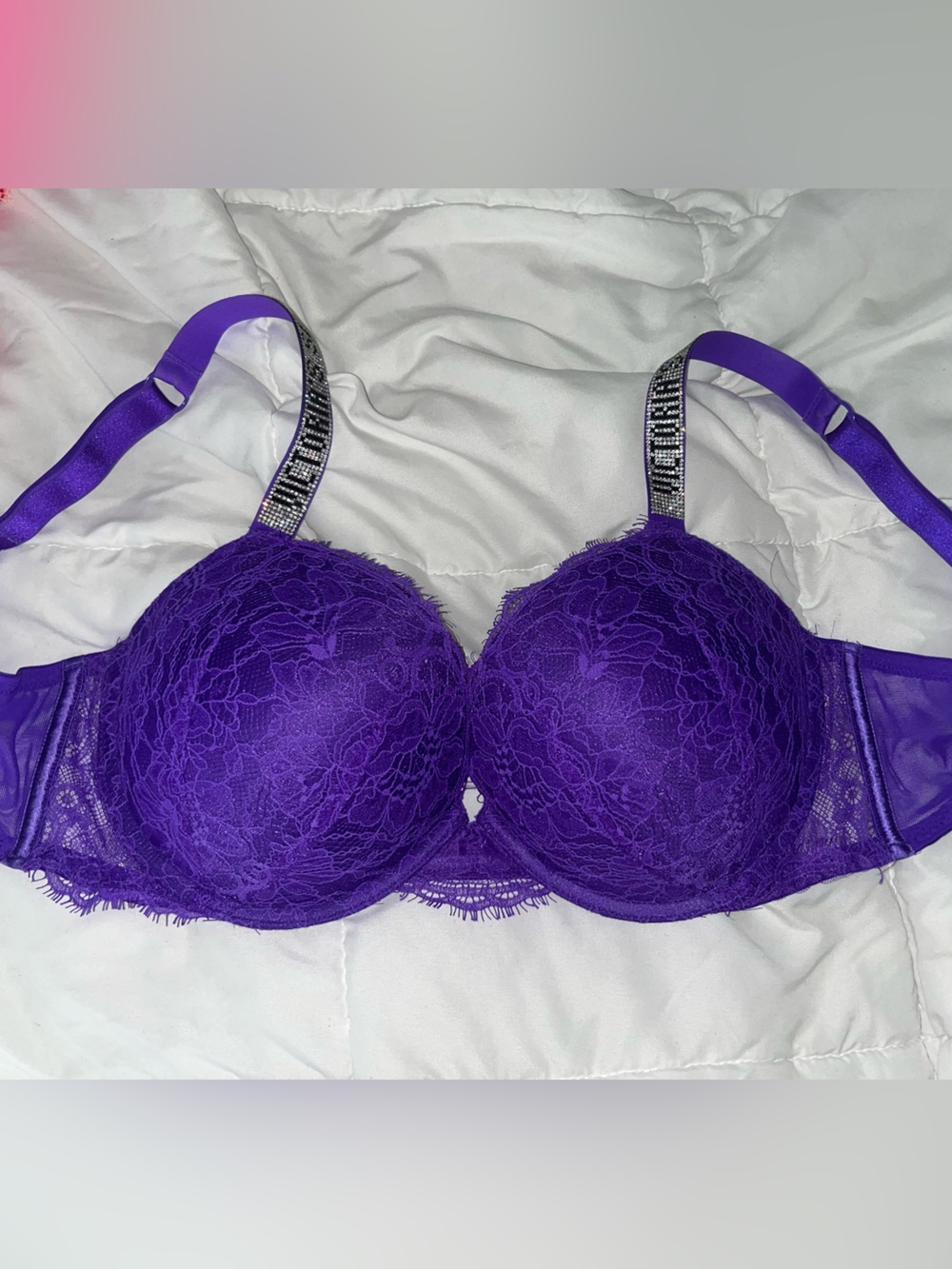 Victoria’s Secret Very Sexy Rhinestone Strap Push Up Bra Size 36DD